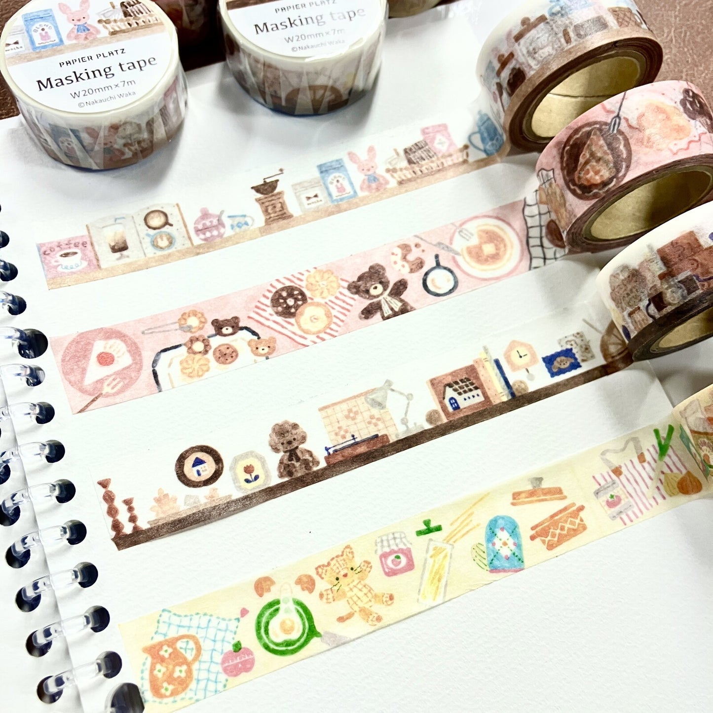 Papier Platz x Nakauchi Waka Washi Tape - Bear and Sweats