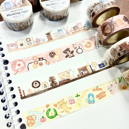 Papier Platz x Nakauchi Waka Washi Tape - Bear and Sweats