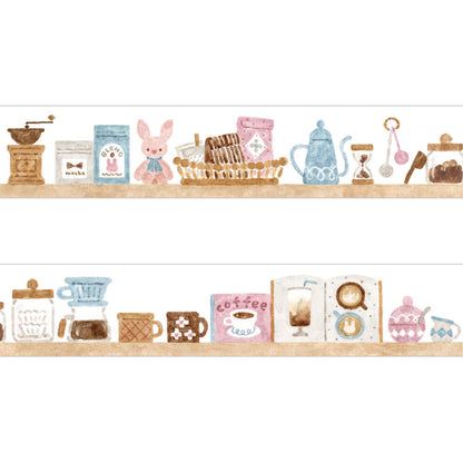 Papier Platz x Nakauchi Waka Washi Tape - Rabbit and Coffee