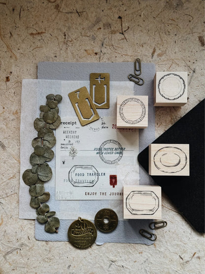 PensPapersPlanner Rubber Stamp - Plate Frame (4 Designs)