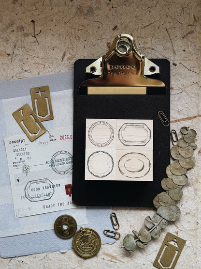 PensPapersPlanner Rubber Stamp - Plate Frame (4 Designs)