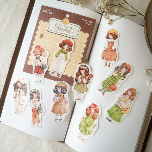 Sho Little Happiness Flake Stickers - Perfect Day For Coffee