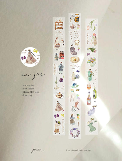 Pion Kiss-Cut PET Tape - Mini Girl