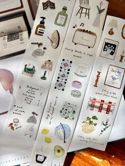 Pion Kiss-Cut Washi Tape - Cozy Mood