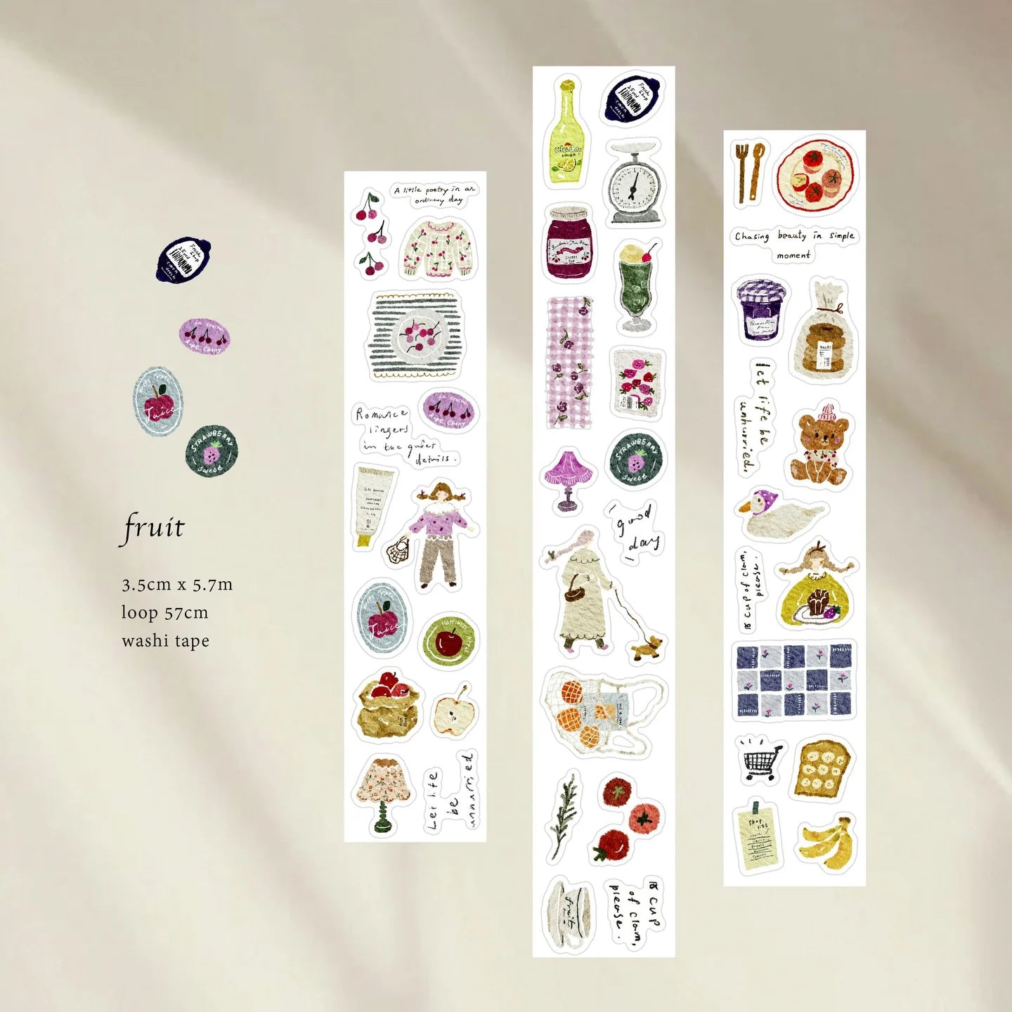 Pion Kiss-Cut Washi Tape - Fruit