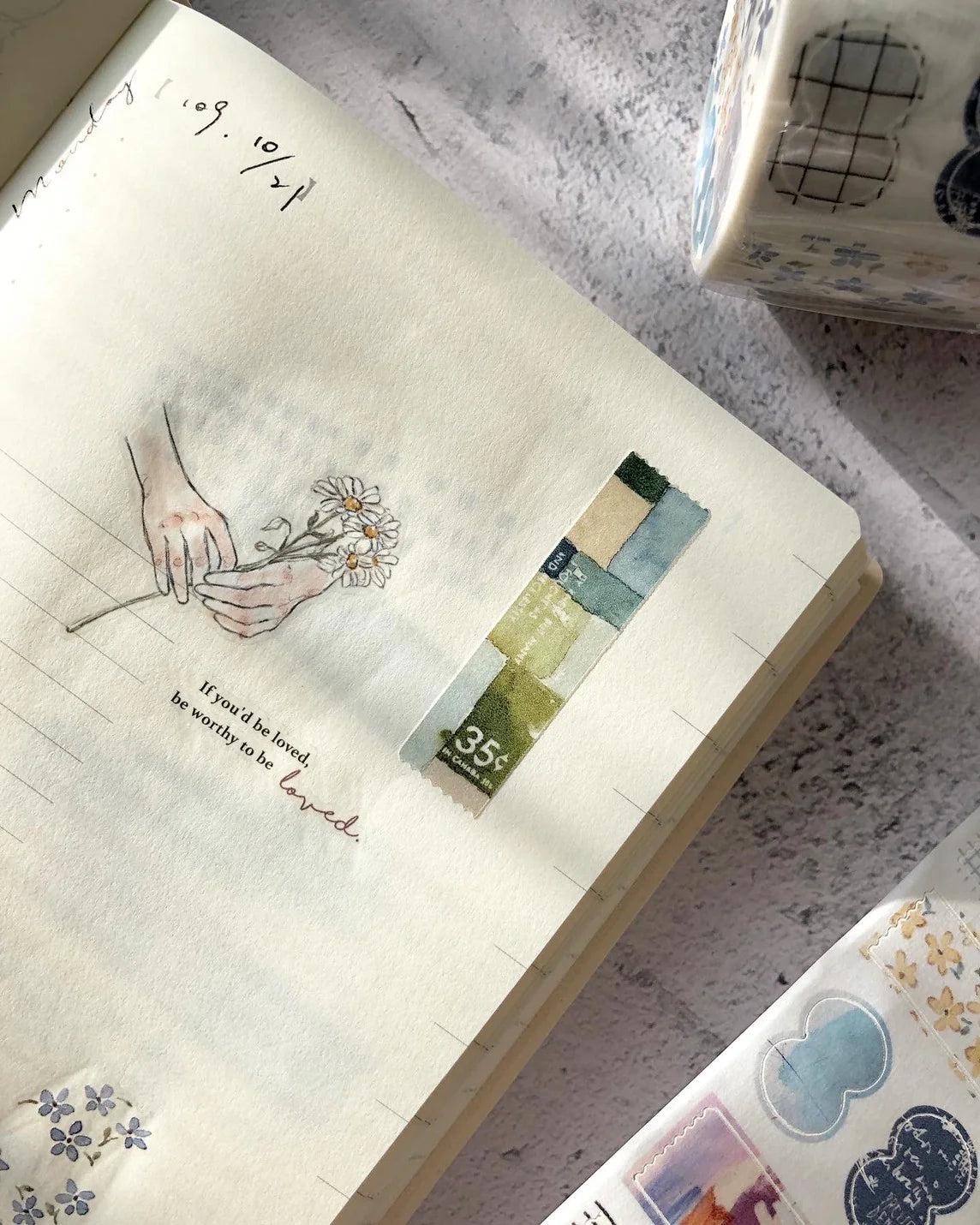 Pion Kiss-Cut Washi Tape - Paragraph