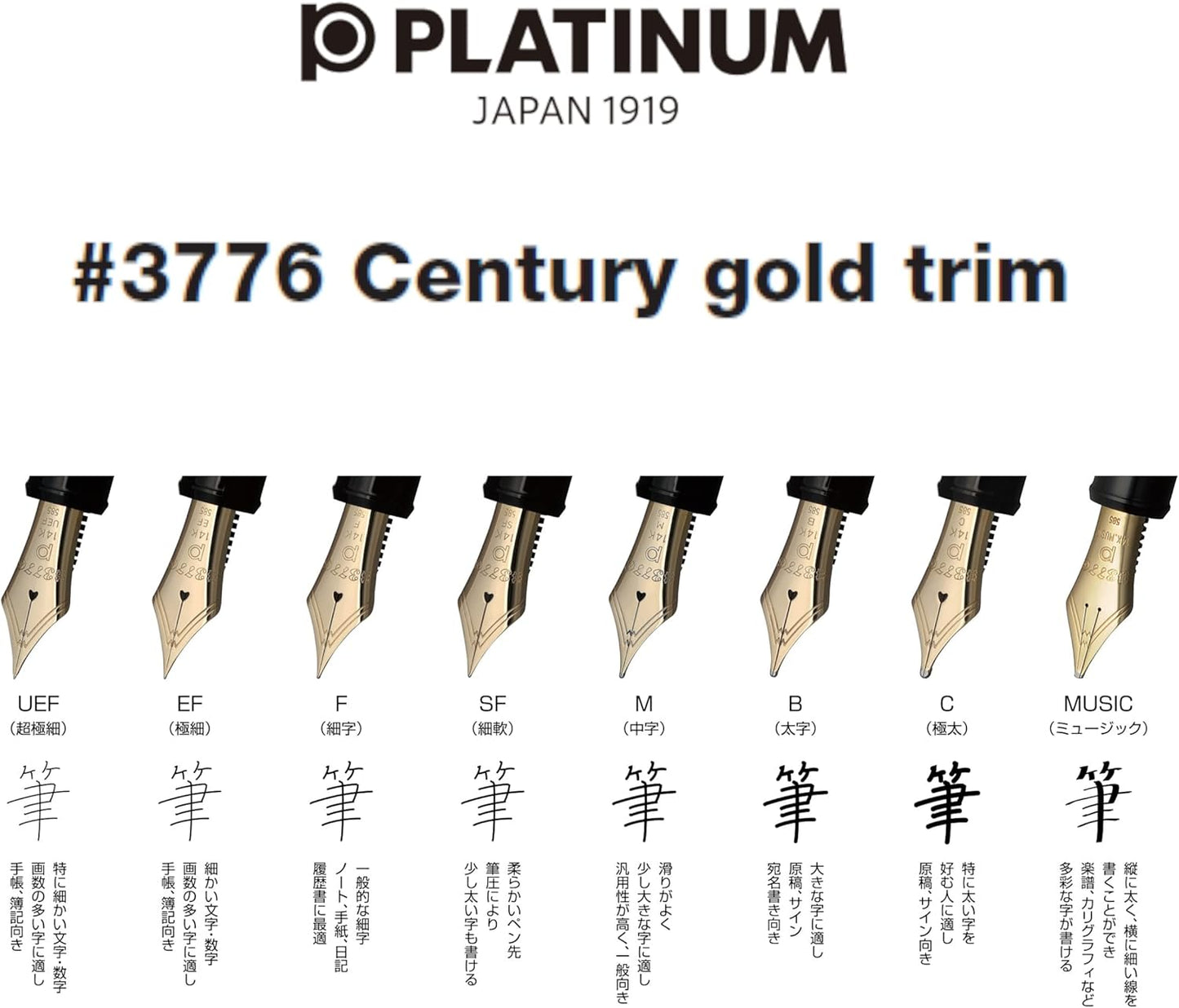 Platinum Fountain Pen #3776 Century - Laurel Green (Gold) (Destash)