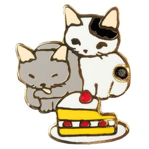 Pottering Cat Enamel Pin - Cake