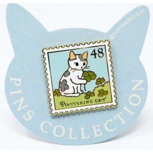Pottering Cat Enamel Pin - Clover