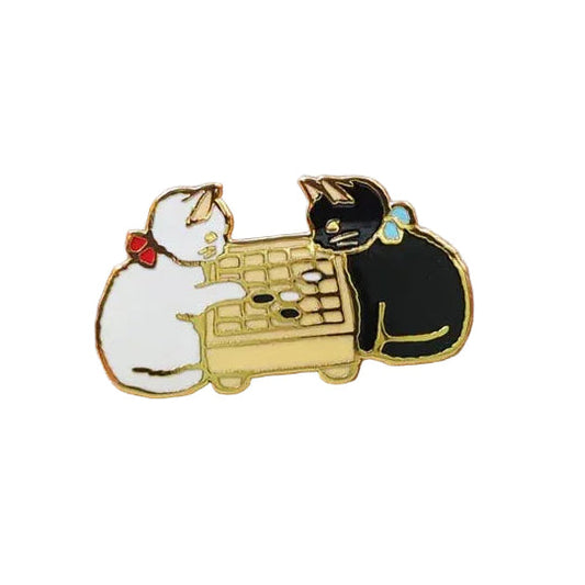 Pottering Cat Enamel Pin - Go