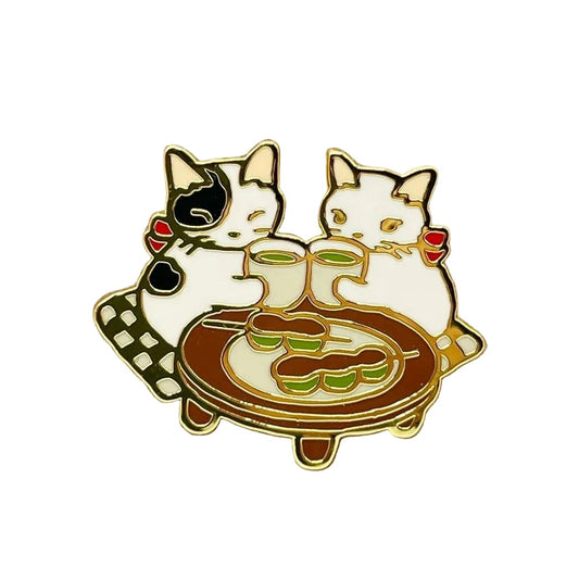 Pottering Cat Enamel Pin - Grass Dumplings