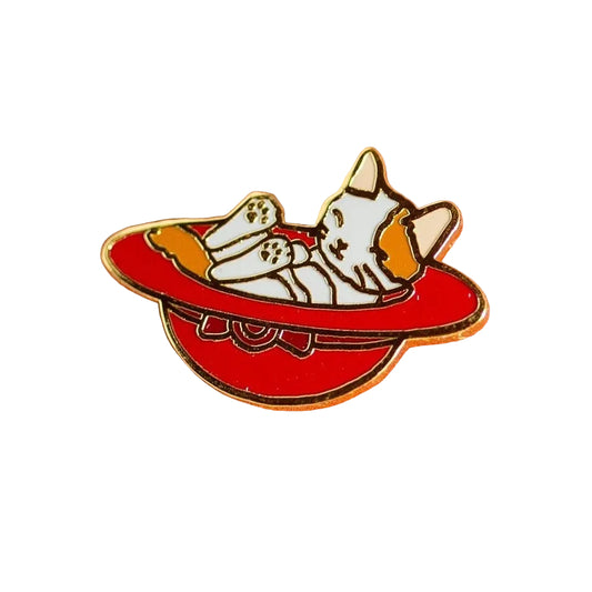 Pottering Cat Enamel Pin - Hat