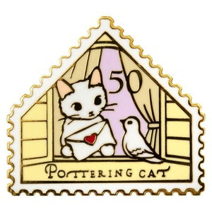 Pottering Cat Enamel Pin - Homing Pigeon