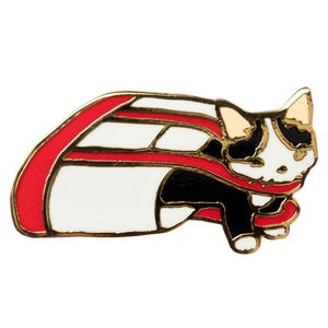 Pottering Cat Enamel Pin - Shoulder Bag