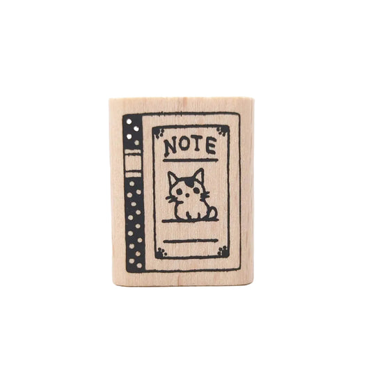 Pottering Cat Rubber Stamp - Notebook