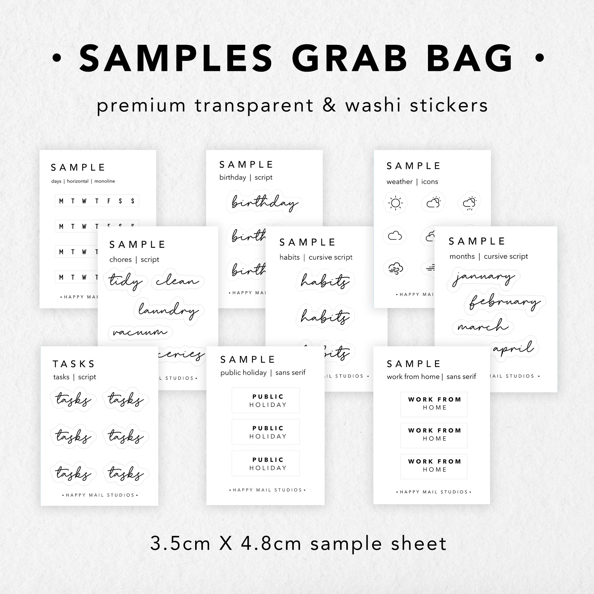 Grab Sticker Message Samples Grab Bag Stickers – Happy Mail Studios