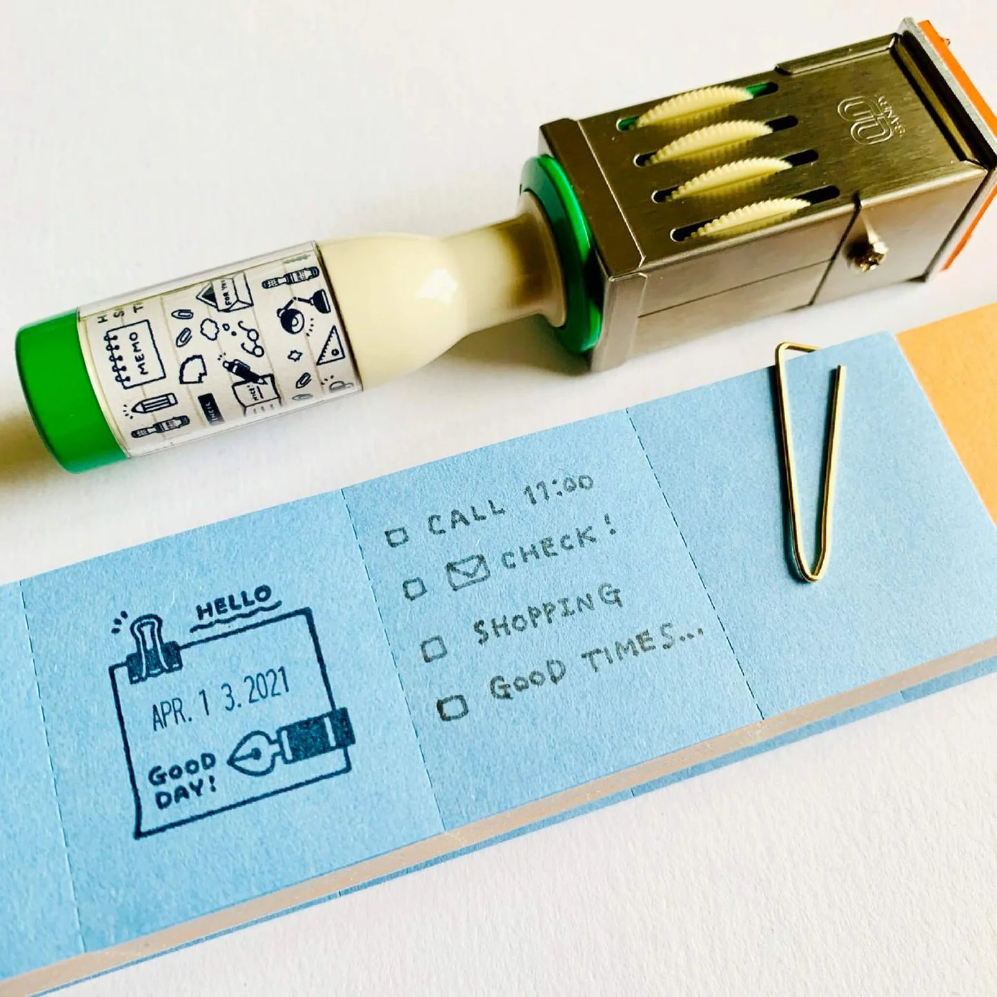 Sanby × Eric Small Things Rotating Date Stamp - Memo Pad Design (Destash)