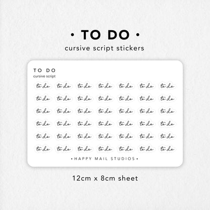 To Do Cursive Script Stickers