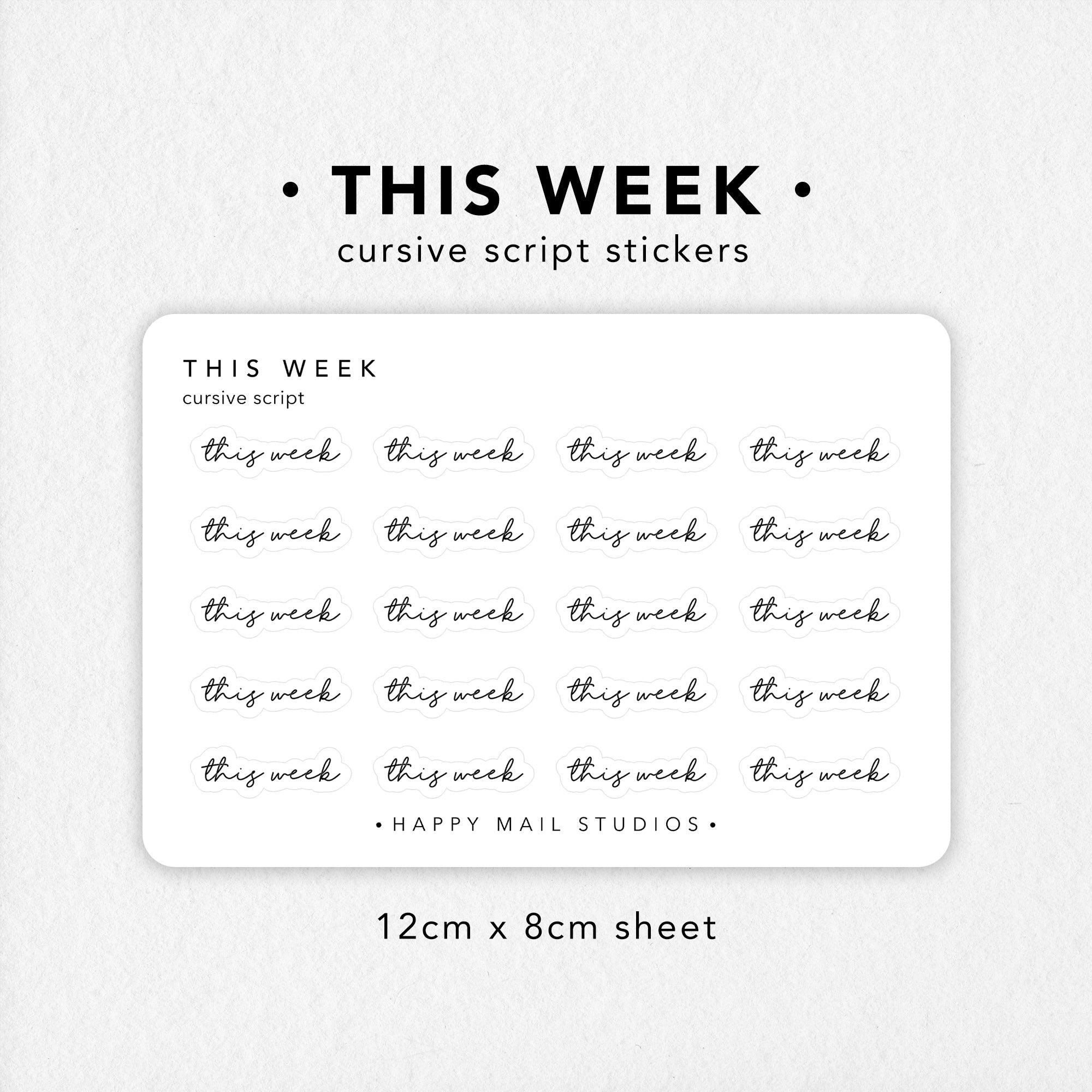 Subect Sticker Cursive This Week Cursive Script Stickers – Happy Mail Studios
