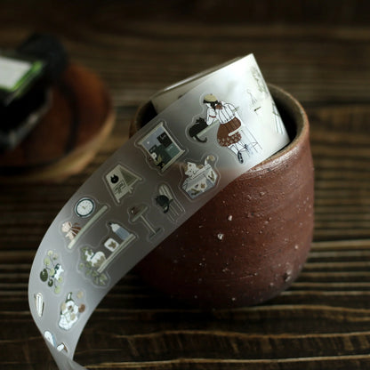 TeaYou Kiss-Cut PET Tape - Neko Cafe (Loop)