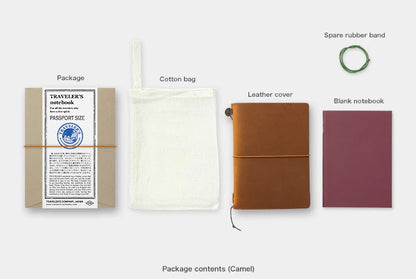 Traveler's Notebook Leather Cover Starter Set - Passport - Camel