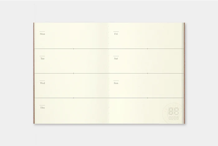 Traveler's Notebook Passport Refill 007 - Free Diary Weekly