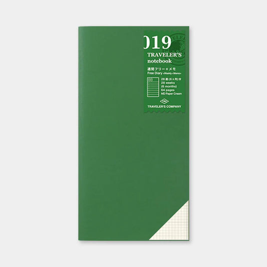 Traveler's Notebook Regular Refill 019 - Free Diary (Weekly + Memo)
