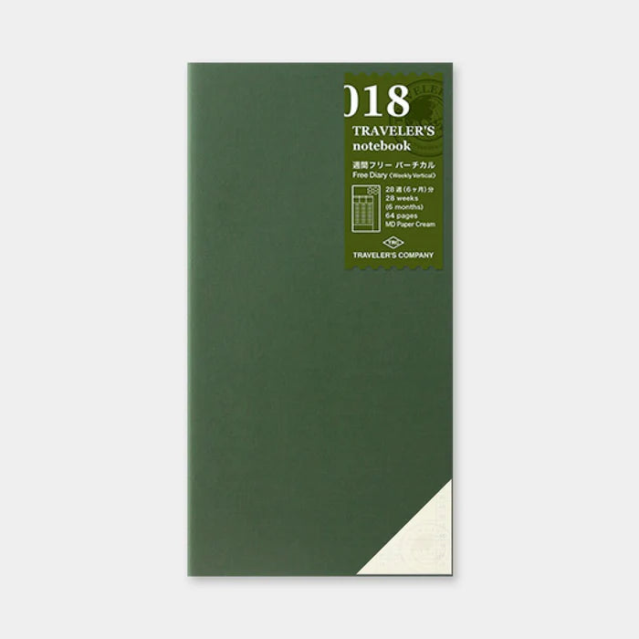 Traveler's Notebook Regular Refill 018 - Free Diary Weekly