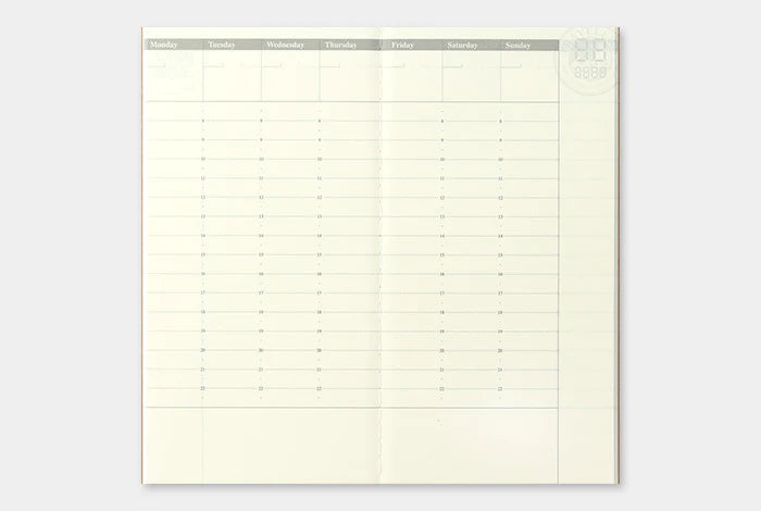 Traveler's Notebook Regular Refill 018 - Free Diary Weekly