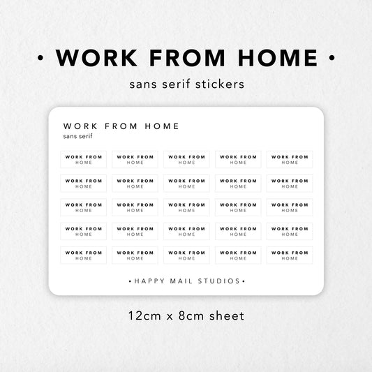 Work from Home stickers to customise your planners and bullet journals