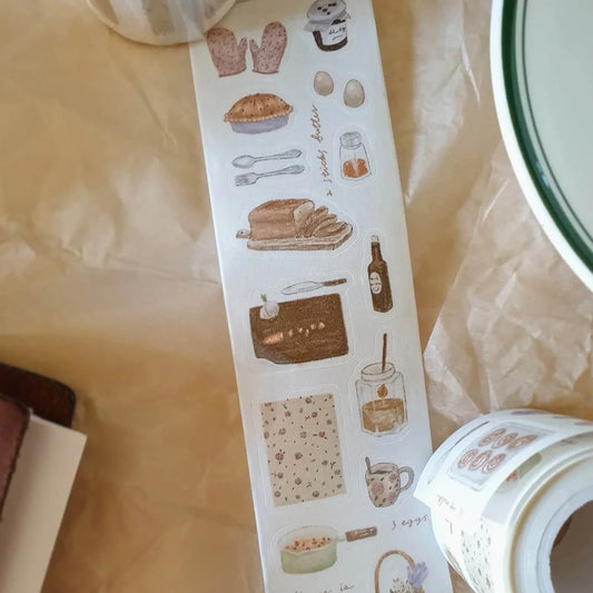 Yeoncharm Kiss-Cut Washi Tape - Grandma's Kitchen (Loop)