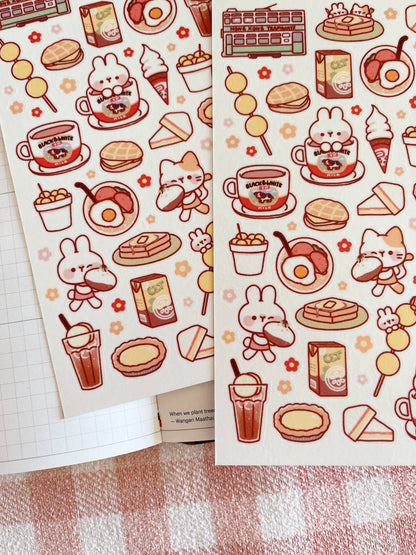 Cherry Rabbit Sticker Sheet - Hong Kong Trip #127