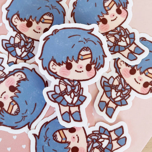 Cherry Rabbit Vinyl Die Cut Sticker - Sailormoon Series: Sailor Mercury