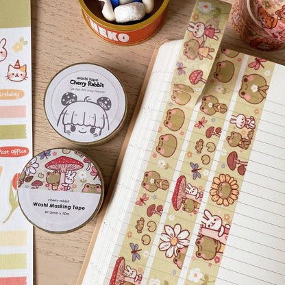 Cherry Rabbit Washi Tape - Frog Friends