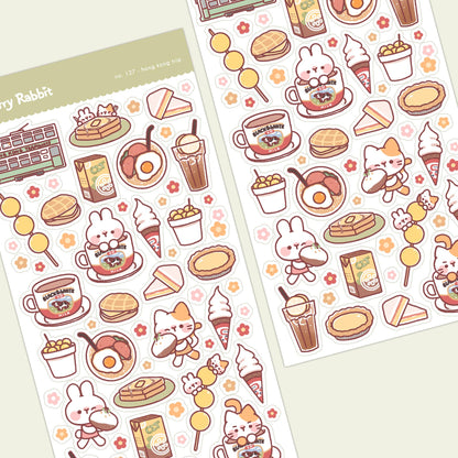Cherry Rabbit Sticker Sheet - Hong Kong Trip #127
