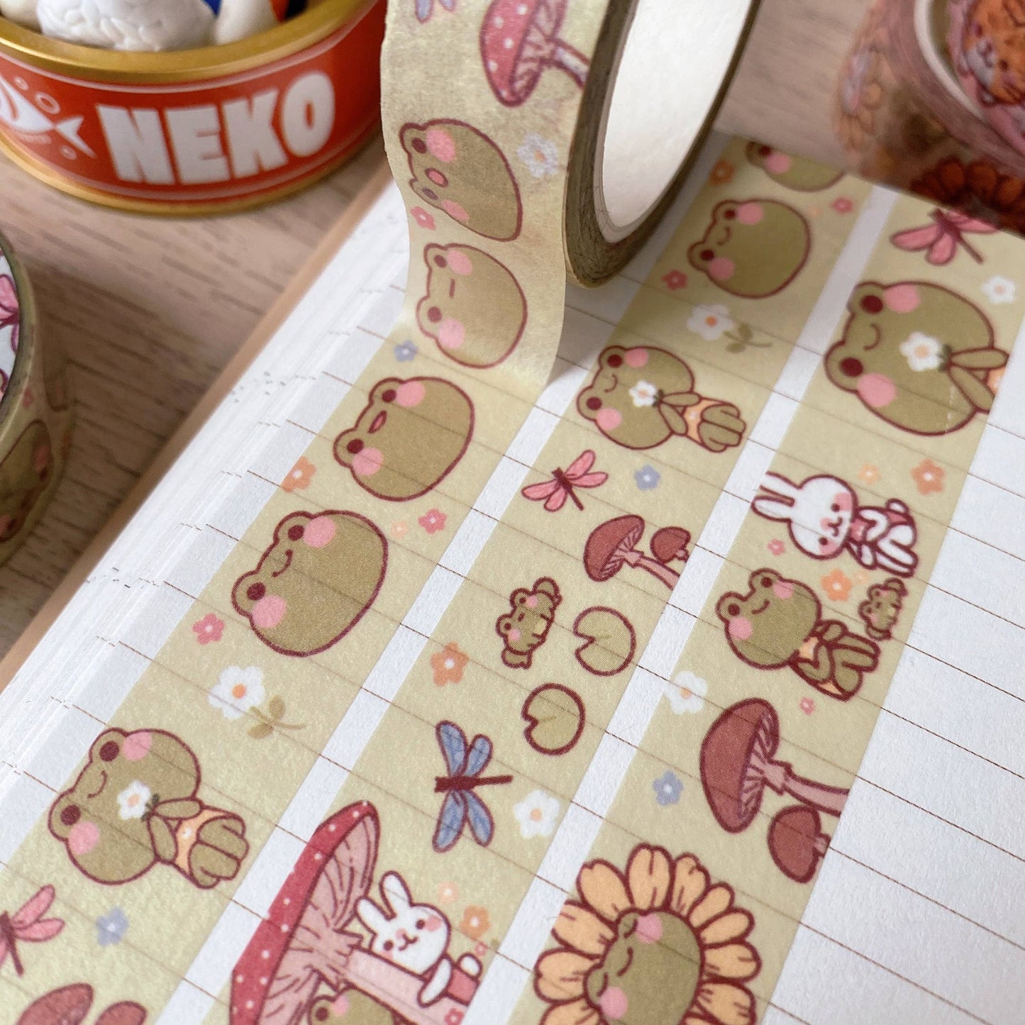 Cherry Rabbit Washi Tape - Frog Friends