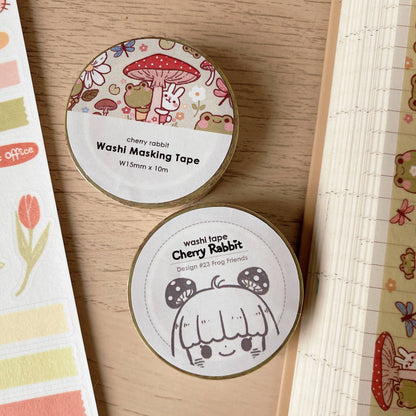 Cherry Rabbit Washi Tape - Frog Friends