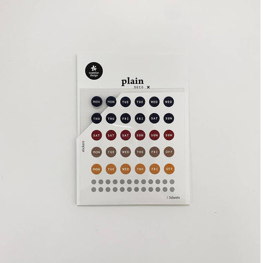 Suatelier Sticker Sheet - Plain 28 (Weekdays)