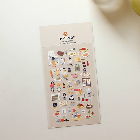 Suatelier Sticker Sheet - Vlog Cooking