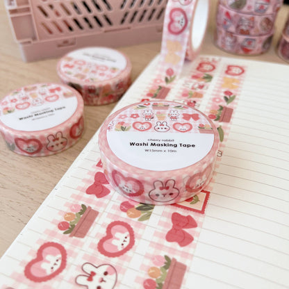 Cherry Rabbit Washi Tape - Tulip Rabbit