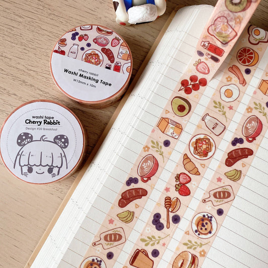 Cherry Rabbit Washi Tape - Breakfast