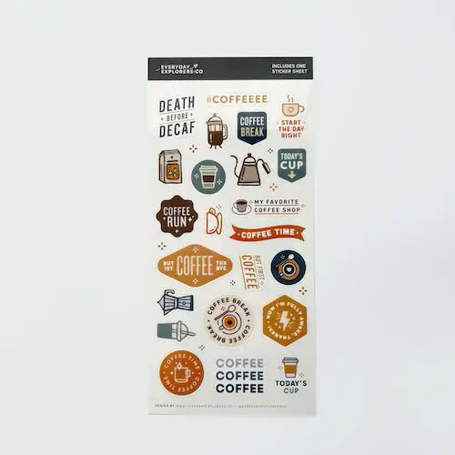 Everyday Explorers Co. Sticker Sheet - Coffee