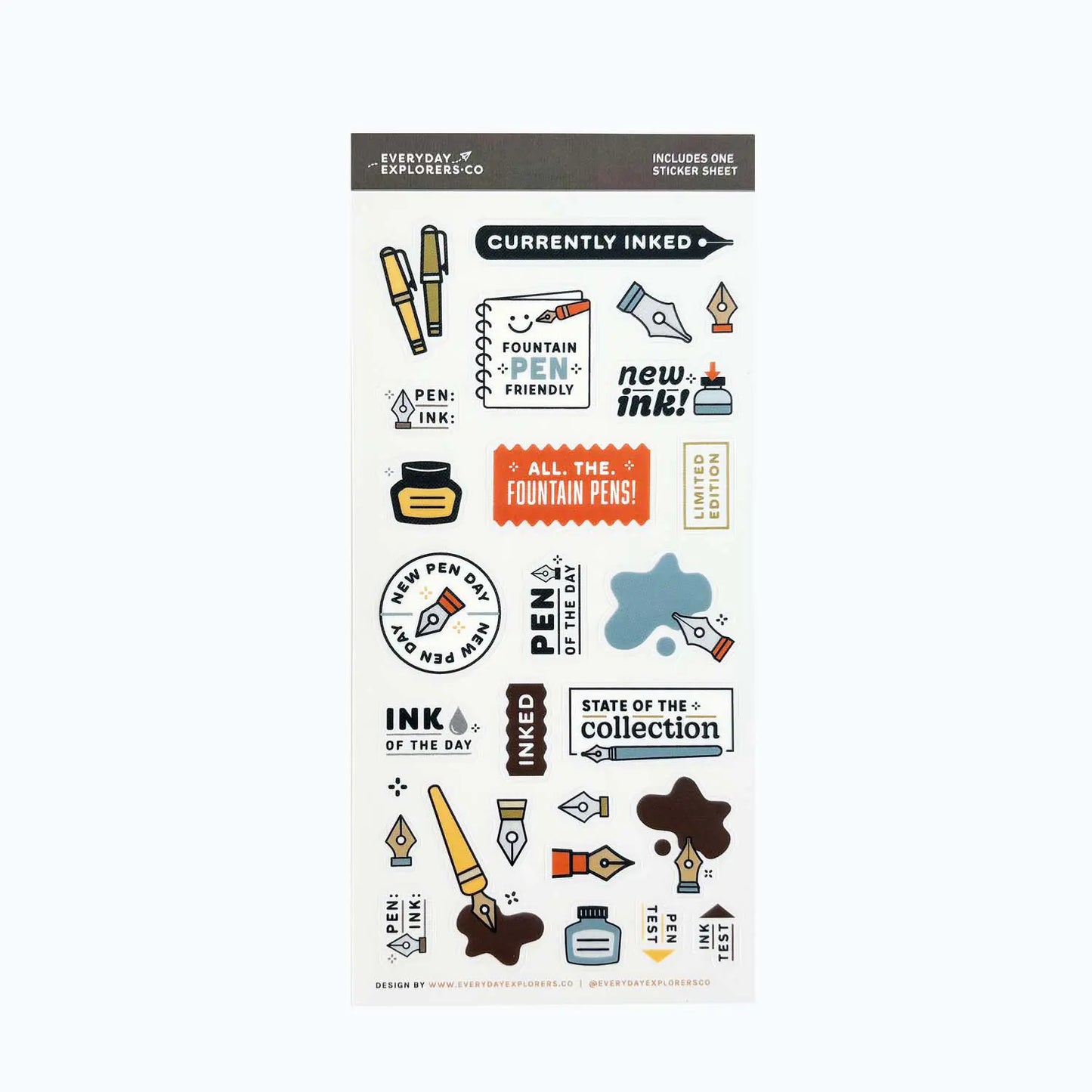 Everyday Explorers Co. Sticker Sheet - Currently Inked
