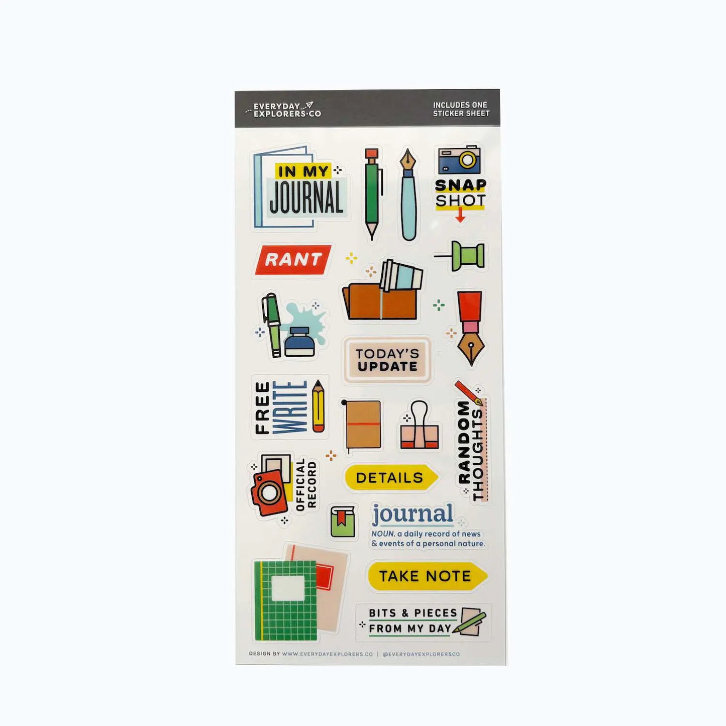 Everyday Explorers Co. Sticker Sheet - In My Journal