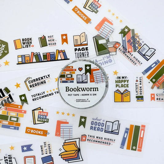 Everyday Explorers Co. Kiss-Cut PET Tape - Bookworm