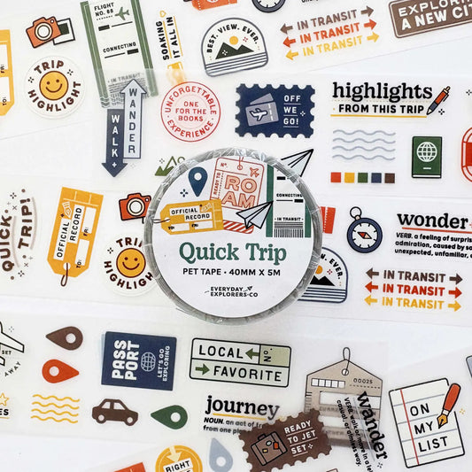 Everyday Explorers Co. Kiss-Cut PET Tape - Quick Trip