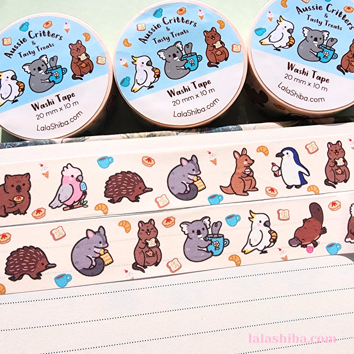 La La Shiba Washi Tape - Aussie Critters & Tasty Treats