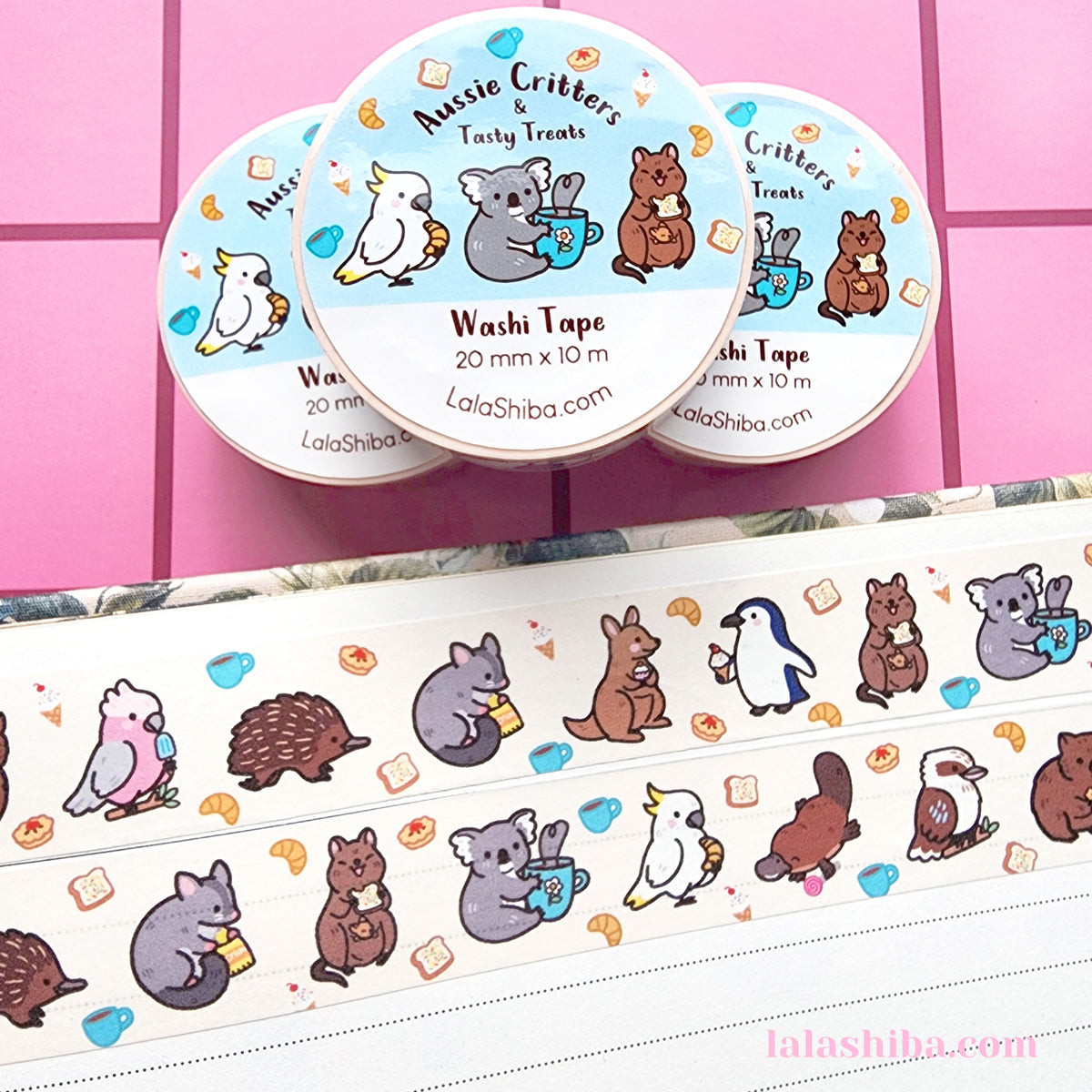 La La Shiba Washi Tape - Aussie Critters & Tasty Treats