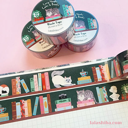 La La Shiba Washi Tape - Cozy Nooks, Cats & Books