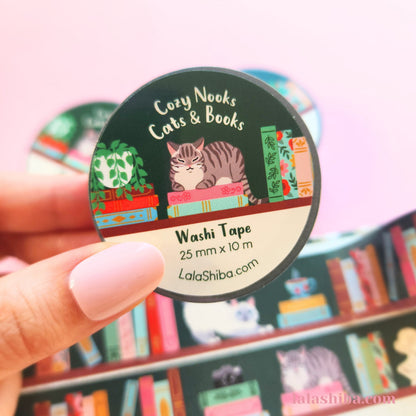 La La Shiba Washi Tape - Cozy Nooks, Cats & Books